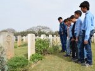10. A visit by a United Nations Relief and Works Agency for Palestine Refugees (UNRWA) school to the CWGC in Gaza (Photo courtesy of CWGC)