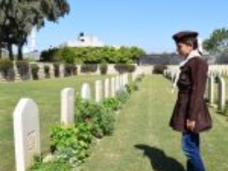 13. A visit by a UNRWA school to the CWGC in Gaza (Photo courtesy of CWGC)