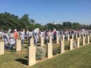 21. A visit by a UNRWA school to the CWGC in Gaza (Photo courtesy of CWGC)