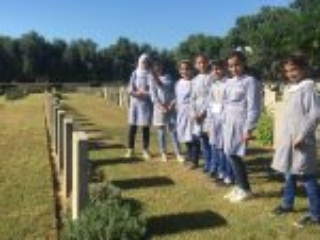 22. A visit by a UNRWA school to the CWGC in Gaza (Photo courtesy of CWGC)