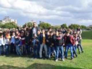 23. A visit by a UNRWA school to the CWGC in Gaza (Photo courtesy of CWGC)