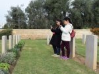 3. A cultural visit to the Gaza War Cemetery by a local educational centre in Gaza (Photo courtesy of CWGC)