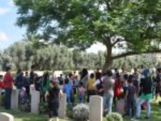 33. Children from an educational institution operating in the Gaza Strip visit the Gaza War Cemetery (Photo courtesy of CWGC)