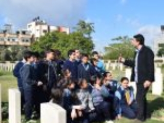 5. Students from a private school take a history lesson in the Gaza War Cemetery (Photo courtesy of CWGC)