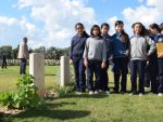 6. Students from a private school take a history lesson in the Gaza War Cemetery (Photo courtesy of CWGC)