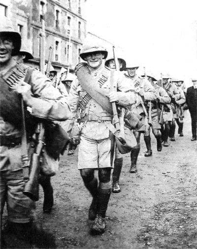 Rhodesia_Regiment_in_Cape_Town_1914 wikipedia - Away from the Western Front